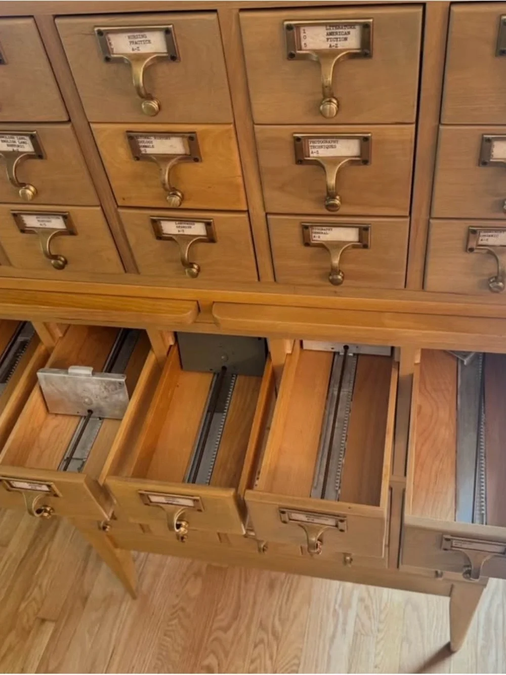 Vintage Remington Rand Library Bureau 45 Drawer Card Catalog Cabinet on Legs